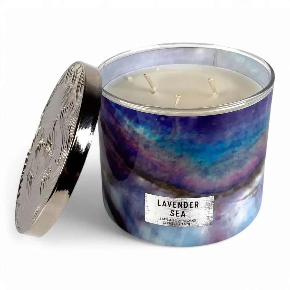 Lavender Sea Scented Candle Bath and Body Works 3 Wick 411g 14.5 oz